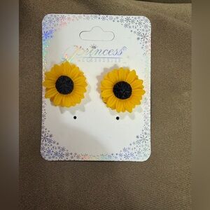 Yellow Sunflower  Stud Earrings